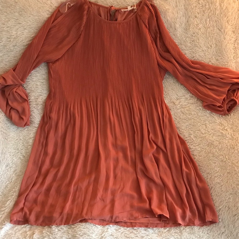 Dark Peach Chiffon Dress